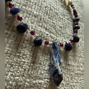 Handcrafted Stone Necklace and Earring Set